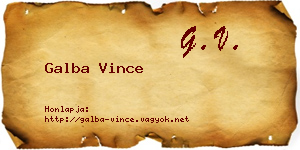 Galba Vince névjegykártya
